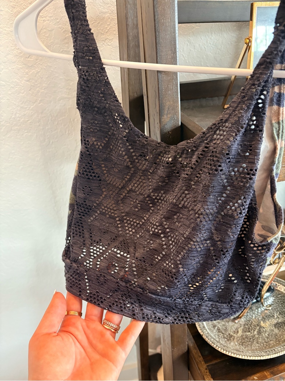 Urban Outfitters Black Crochet Lace Tank Camisole